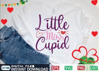 Little Miss Cupid t shirt vector illustration