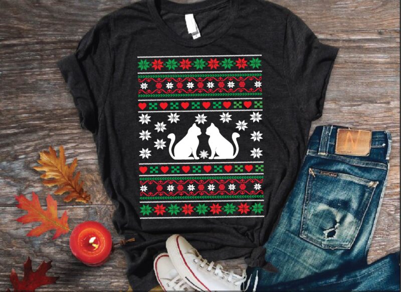 cat ugly sweater t shirt design png