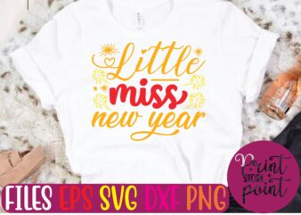 Little miss new year t shirt vector illustration