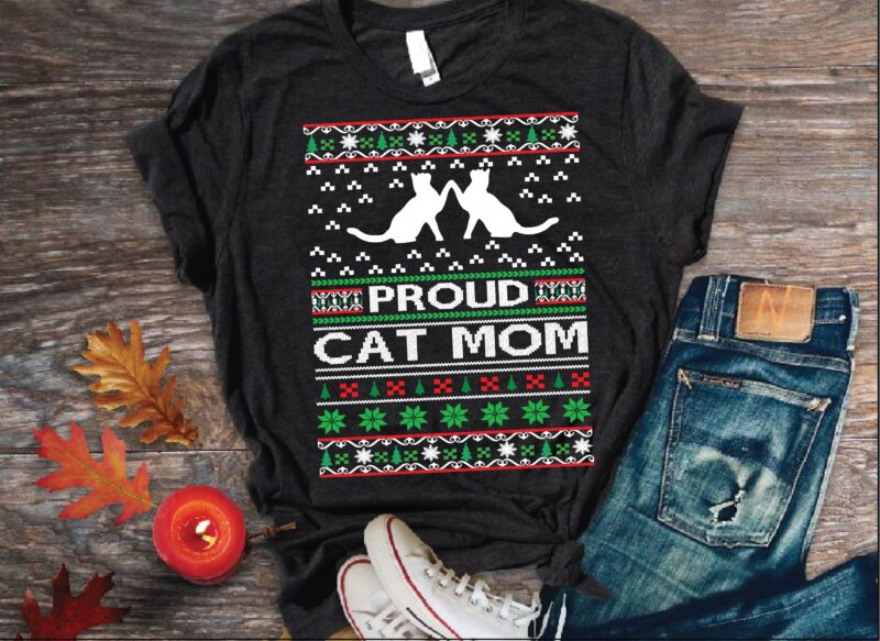 proud cat mom ugly sweater t shirt design png