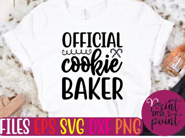 Official cookie baker t shirt vector illustration