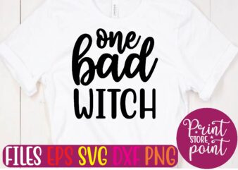 one bad WITCH t shirt vector illustration