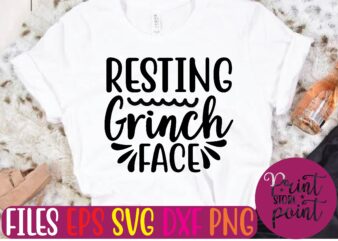 RESTING Grinch FACE Christmas svg t shirt design template