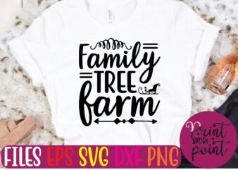Family TREE farm Christmas svg t shirt design template