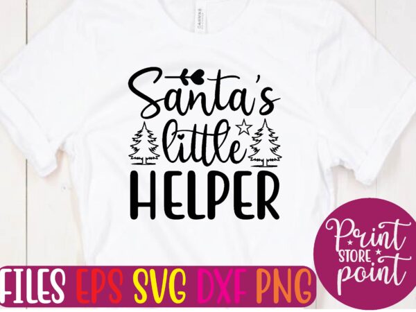 Santa’s little helper t shirt vector illustration