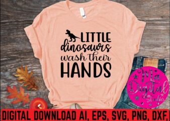 little dinosaurs wash their hands t shirt vector illustration