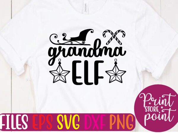 Grandma elf graphic t shirt