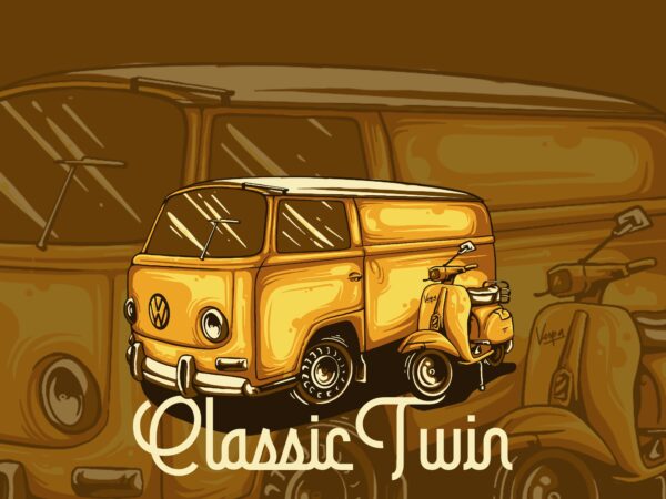 Vespa classic tshirt design “ classic twin “