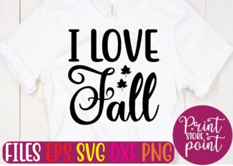 I LOVE Fall graphic t shirt