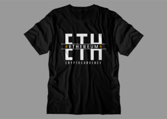 crypto ethereum t shirt design svg graphic vector, eth cryptocurrency logo