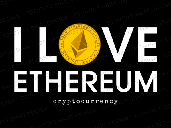 Crypto ethereum t shirt design svg graphic vector, eth cryptocurrency logo