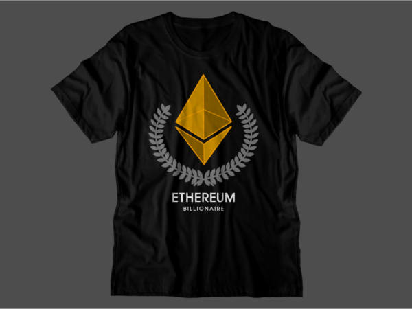 Crypto ethereum t shirt design svg graphic vector, eth cryptocurrency logo