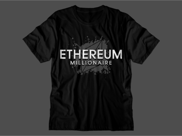 Crypto ethereum t shirt design svg graphic vector, eth cryptocurrency logo