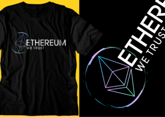 crypto ethereum t shirt design svg graphic vector, eth cryptocurrency logo