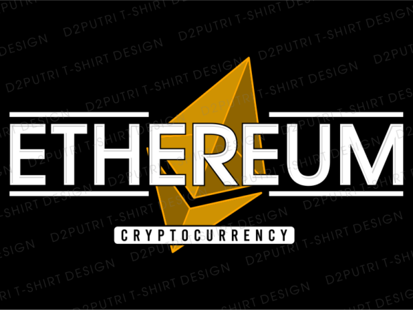 Crypto ethereum t shirt design svg graphic vector, eth cryptocurrency logo