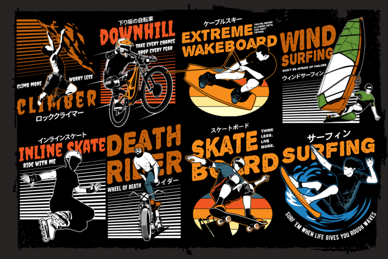 Extreme Sport t-shirt collection bundle