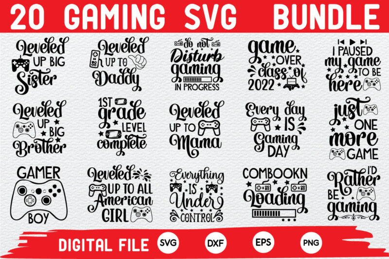 Gaming SVG Bundle,Gaming Quotes SVG Bundle,Gaming Cut Files