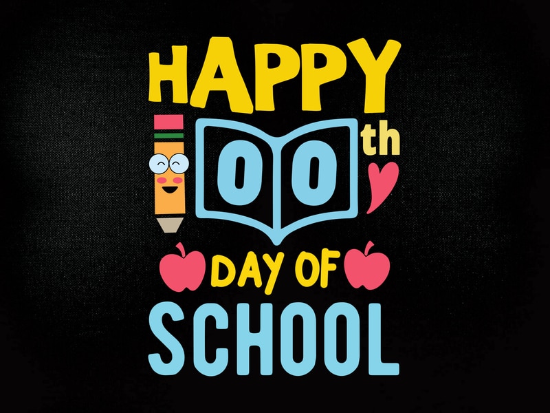 Happy 100th day of school SVG editable vectorTeacher Gifts, Teacher  Appreciation,Back to School Shirt, 100 Days of Shirt for kid, t-shirt  design printable files - Buy t-shirt designs
