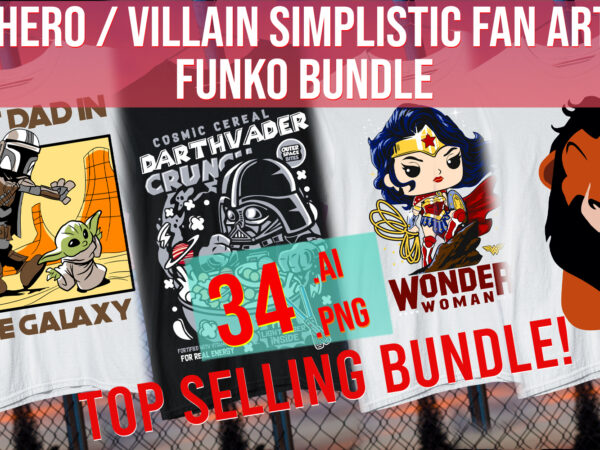 Hero / villain simplistic fan art funko bundle top trending best seller 2022 graphic t shirt