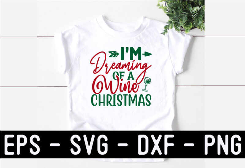 Christmas Wine SVG T shirt Design Template