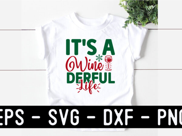 Christmas wine svg t shirt design template