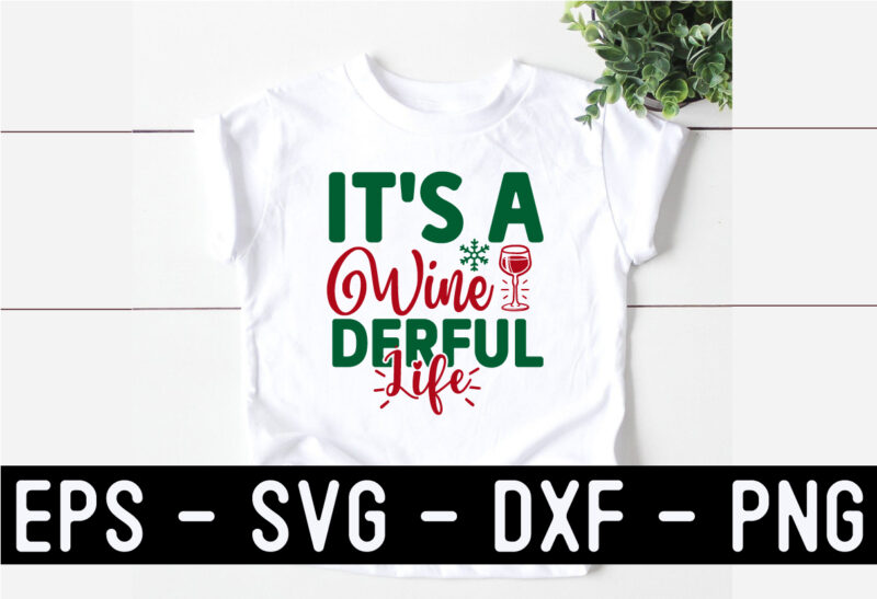 Christmas Wine SVG T shirt Design Template