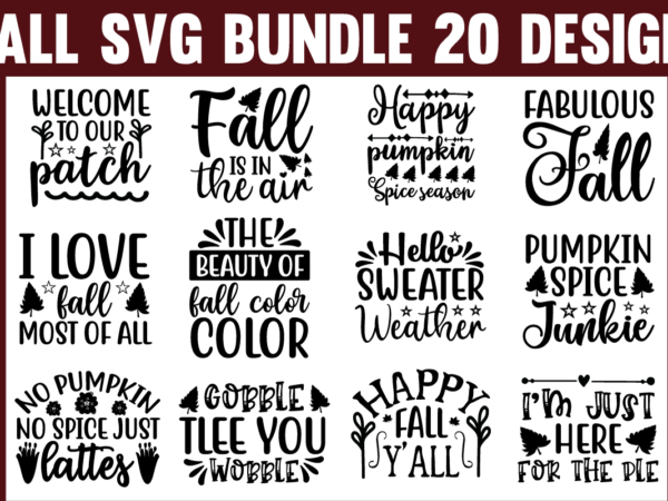 Fall svg bundle t shirt design template