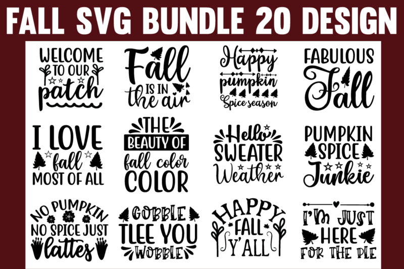 Fall svg bundle t shirt design template