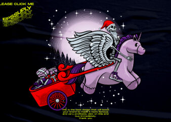 hohoho. skeleton santa claus riding a pony
