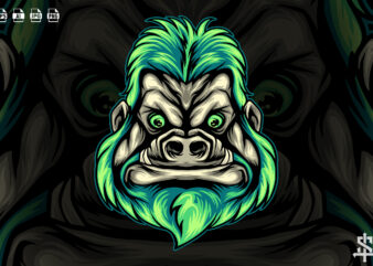 Gorilla Head Illustration