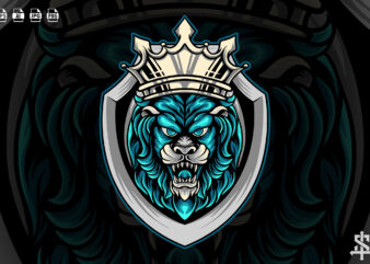 Lion King Mascot t shirt vector graphic