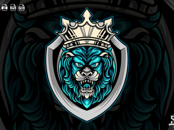 Lion king mascot t shirt vector graphic