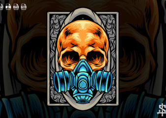 Skull Used Mask t shirt template vector