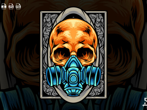 Skull used mask t shirt template vector