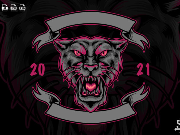 Black panther mascot t shirt template