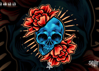 Skull And Roses t shirt template vector
