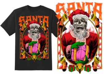 Death Santa t shirt vector illustration