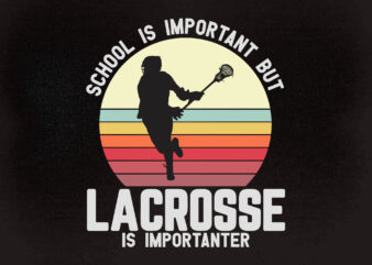 School is important but lacrosse is importanter SVG editable vector t shirt design printable files