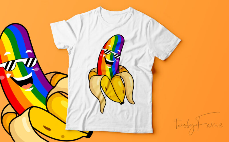 Smiling Banana. T shirt design for sale