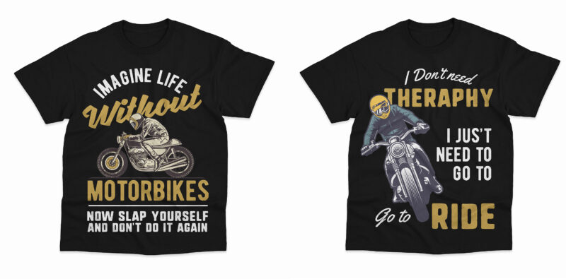 t-shirt vector 20 Motorcycle quotes bundle