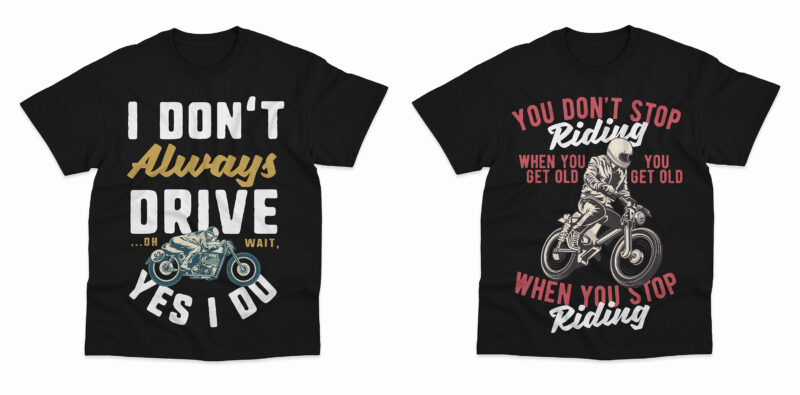 t-shirt vector 20 Motorcycle quotes bundle