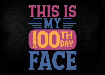 This is my 100th day face SVG editable vector t-shirt design printable files