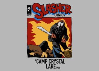 slasher comics t shirt template vector