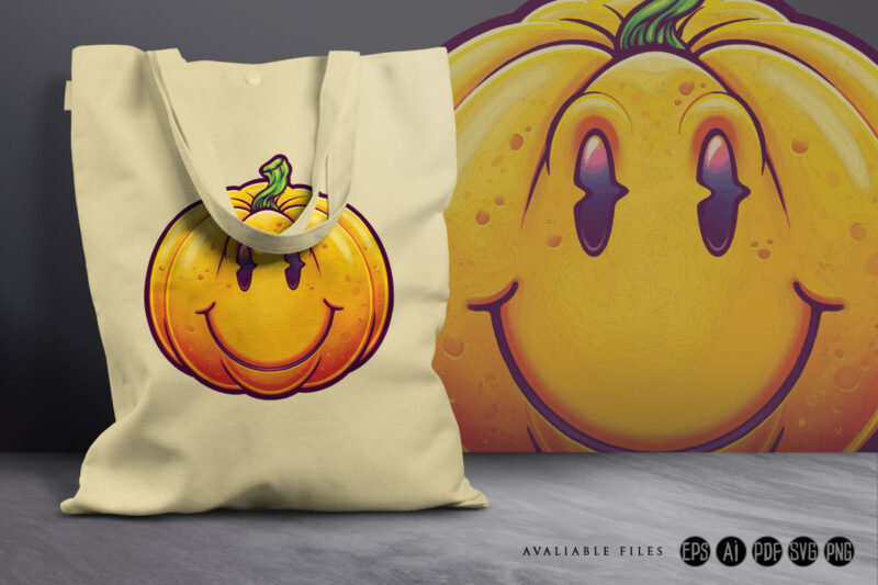 Smiling happy pumpkin illustration