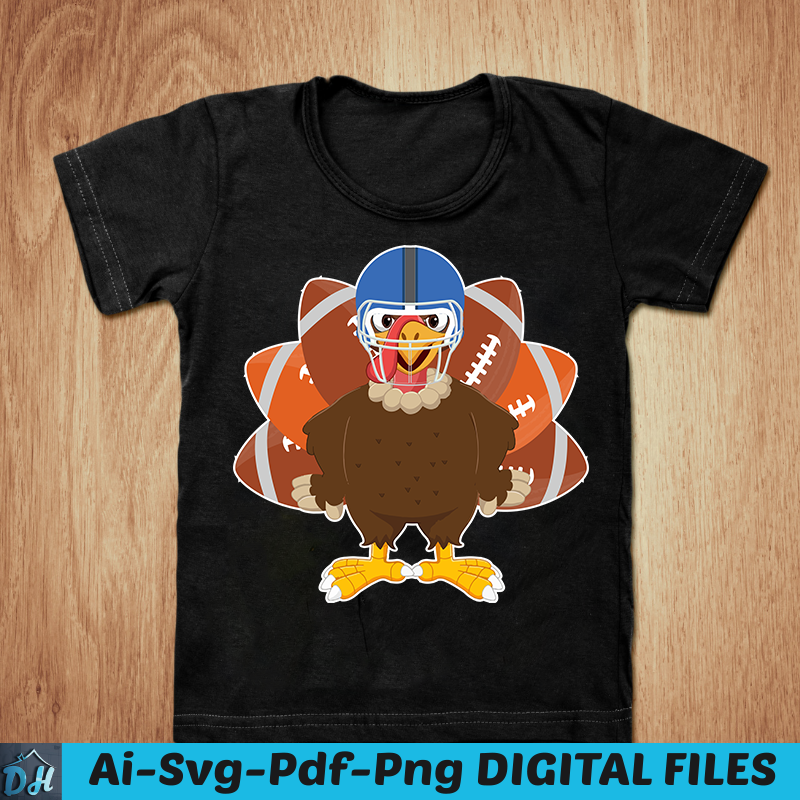 Turkey & Football Funny Thanksgiving Gobble T-Shirt