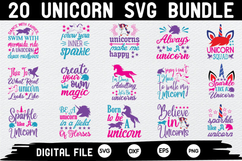 Unicorn svg Design bundle for sale!