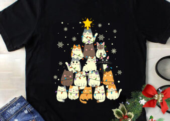 Cat Tree Christmas Svg, Cat Christmas Svg, Christmas Svg, Tree Christmas Svg, Cat Svg, Santa Svg, Merry Christmas Svg t shirt vector file