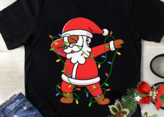 Dabbing Santa Christmas Tree Light Svg, Santa Dabbing Svg, Santa Christmas Svg, Tree Christmas Svg, Tree Svg, Santa Svg, Merry Christmas Svg t shirt vector illustration