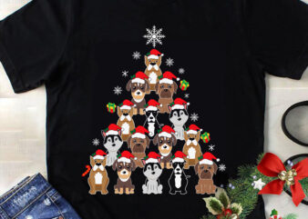 Dog Christmas Tree Svg, Dog Christmas Svg, Christmas Svg, Tree Christmas Svg, Tree Svg, Santa Svg, Merry Christmas Svg t shirt vector illustration