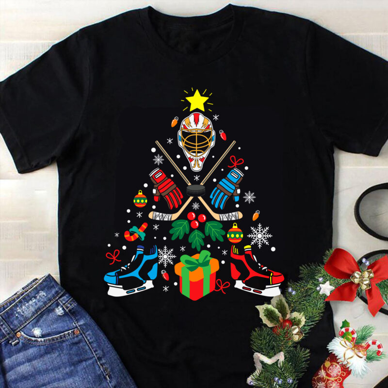 Ice Hockey Christmas Ornament Tree Svg, Hockey Christmas, Christmas Svg ...